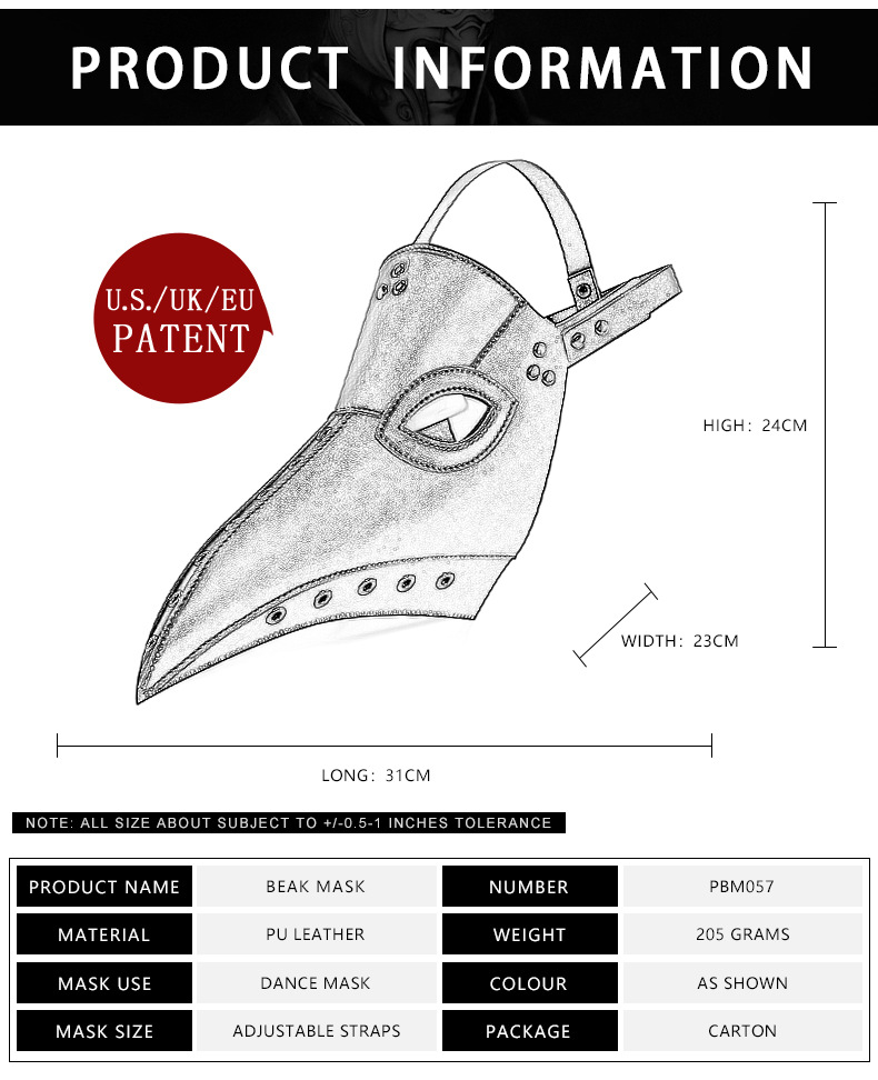 PBM057尺寸表 English