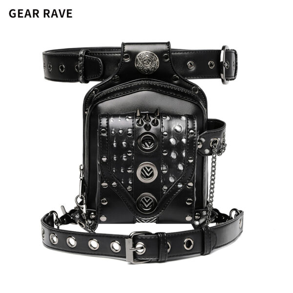 2025 New Punk Chain Waist Bag Outdoor Tactical Leg Bag
