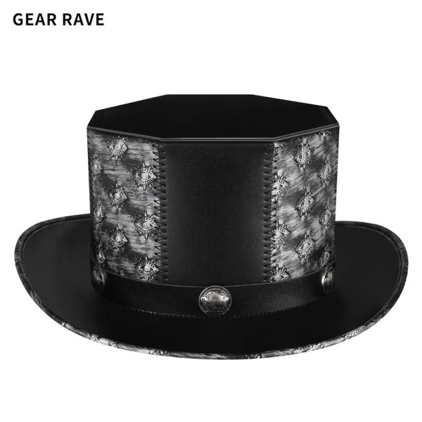 Halloween Steampunk Leather Top Hat-HT080