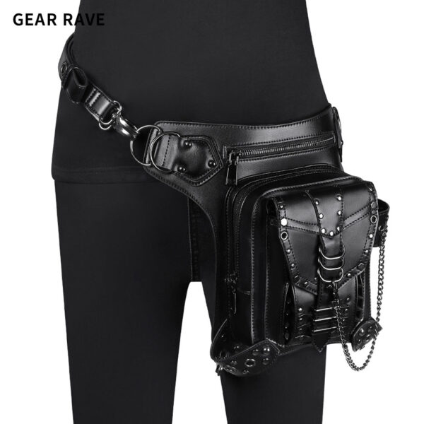 Chain waist bag steampunk shoulder messenger bag women travel Leg bag
