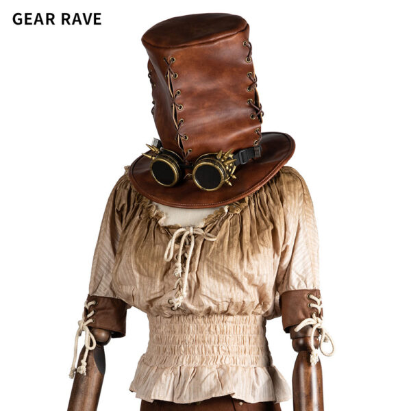 Halloween Vintage Leather Top Hat-HT006