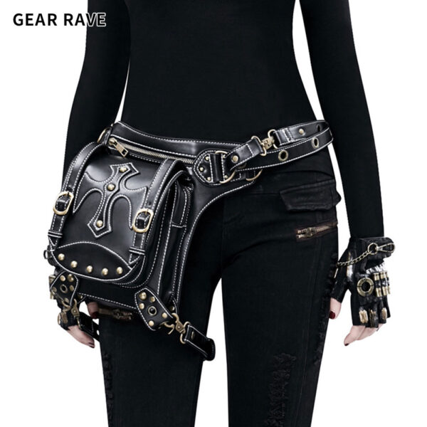 Punk retro waist bag outdoor shoulder messenger bag women