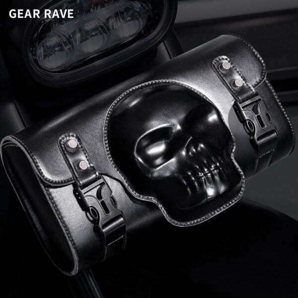 Steampunk Large Space Skull Leather Motorcycle Front Bags-BG323