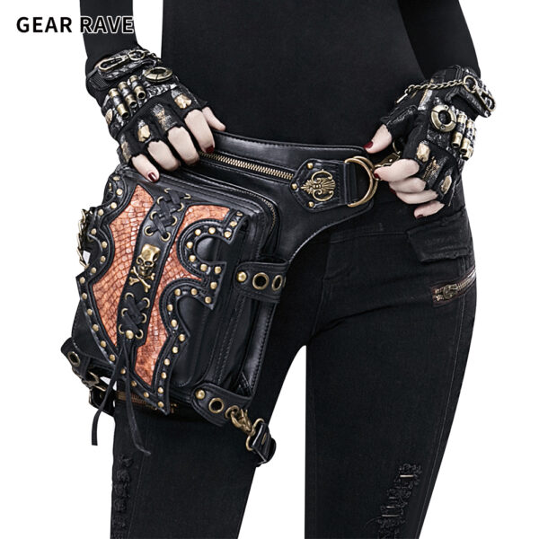 Steampunk leg bag shoulder messenger bag women waist bag