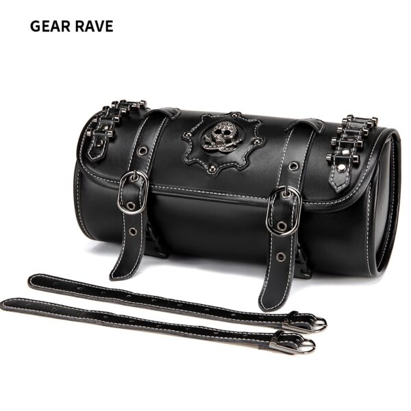 Steampunk Large Space Skull Leather Motorcycle Front Bags BG378