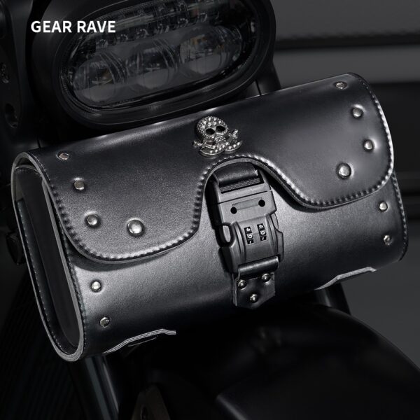 Hot sale Harley electric motorcycle front pannier bag male PU waterproof large capacity anti-theft password modified car head pannier bag BG395