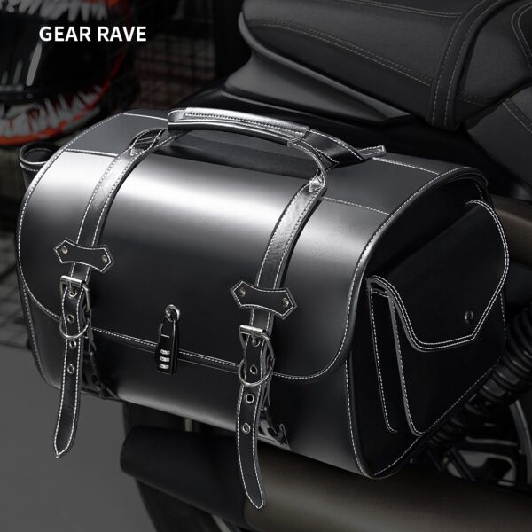Temu Cross-Border Harley Motorcycle Tail Bag Large Capacity Helmet Kit Electric Car Knight Equipment Modification Bag Bg376