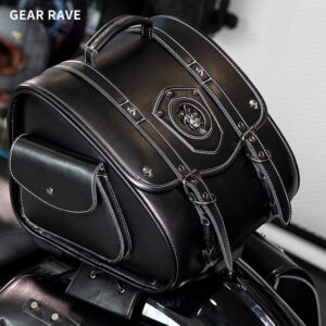 Vintage Large Space Leather Motorcycle Saddle Bags-BG346