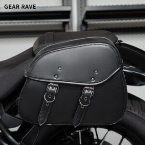 Secure Buckles Large Leather Motorcycle Saddle Bags-BG339